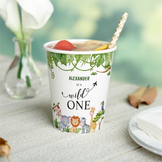 ワイルドワンサファリジャングル誕生日 紙コップ (インサイチュ)