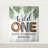 ワイルドワンサファリジャングル1stバースデーフォトバックグラウンド タペストリー (正面)