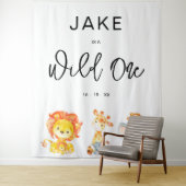 ワイルドワンサファリジャングル1st誕生日パーティー背景 タペストリー (インサイチュ)