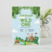 ワイルドワンサファリジャングル1st誕生日招待状 招待状 (スタンド正面)
