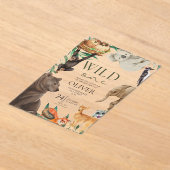 ワイルドワンサファリテーマアクリル誕生日 アクリル招待状 (レイダウン)