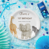 ワイルドワンサファリテーマファースト誕生日 ペーパープレート (パーティー)