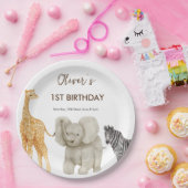 ワイルドワンサファリテーマファースト誕生日 ペーパープレート (パーティー)