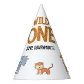 ワイルドワンサファリテーマボーイズ1st誕生日 パーティーハット (正面)