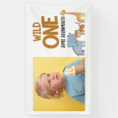 ワイルドワンサファリテーマボーイズ1st誕生日 横断幕 (縦)