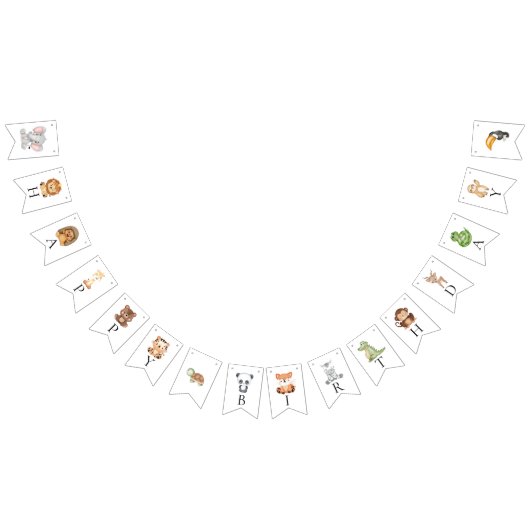 ワイルドワンサファリテーマ1歳 バンティングフラッグ (全)