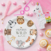 ワイルドワンサファリテーマ1歳 ペーパープレート (パーティー)
