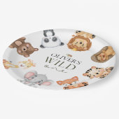 ワイルドワンサファリテーマ1歳 ペーパープレート (アングル)