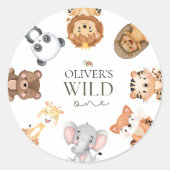 ワイルドワンサファリテーマ1歳 ラウンドシール (正面)