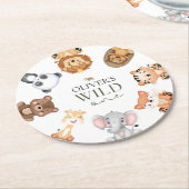 ワイルドワンサファリテーマ1歳 ラウンドペーパーコースター (アングル)
