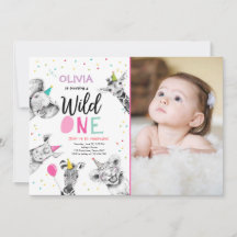 ワイルドワンサファリパーティーアニマルガールファースト誕生日