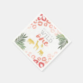 ワイルドワンサファリピンクと金ゴールド1歳 スタンダードカクテルナプキン (角)