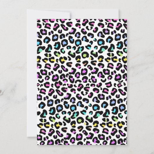 ワイルドワンサファリピンクガールヒョウ誕生日パーティー 招待状 (裏面)