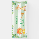 ワイルドワンサファリファーストジャングルボーイズ誕生日 横断幕 (縦)