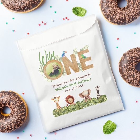 ワイルドワンサファリファースト誕生日フォトウッドアニマルズ フェイバーバッグ
