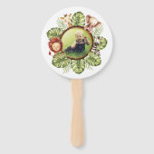 ワイルドワンサファリファースト誕生日写真可愛い動物 ハンドファン (裏面)