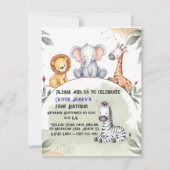 ワイルドワンサファリファースト誕生日招待状 (正面)