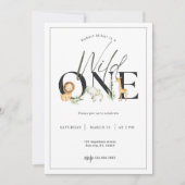 ワイルドワンサファリファースト誕生日招待状 招待状 (正面)