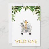 ワイルドワンサファリファースト誕生日招待状 招待状 (裏面)