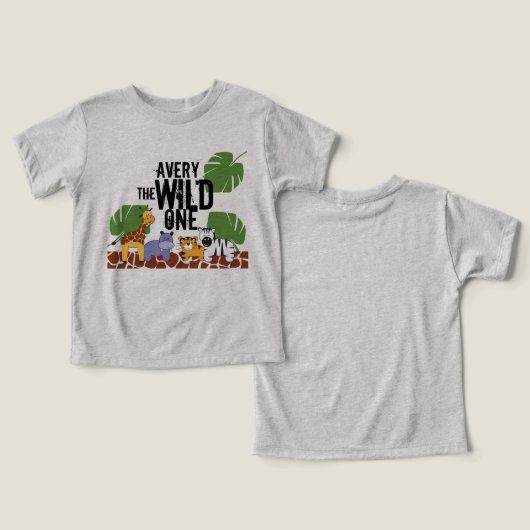 ワイルドワンサファリファースト誕生日 パーソナライズされた (デザイン正面&裏面)