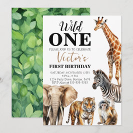 ワイルドワンサファリファースト誕生日 招待状
