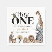 ワイルドワンサファリファーバースデーパーティー スタンダードカクテルナプキン (正面)