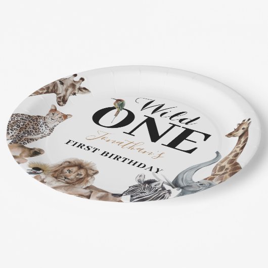 ワイルドワンサファリファーバースデーパーティー ペーパープレート (アングル)