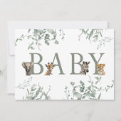 ワイルドワンサファリフォトカードベビーシャワー招待状 招待状 (裏面)