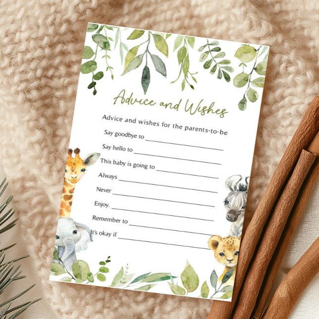 ワイルドワンサファリベイビーシャワーアドバイスとウィッシュゲーム (クリエイターアップロード済み)