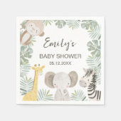 ワイルドワンサファリベイビーシャワーウェルカムサイン スタンダードカクテルナプキン (正面)