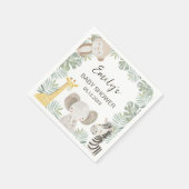 ワイルドワンサファリベイビーシャワーウェルカムサイン スタンダードカクテルナプキン (角)