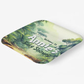 ワイルドワンサファリベイビーシャワーグリーン ペーパープレート (傾斜あり)