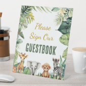 ワイルドワンサファリベイビーシャワーゲストブックサイン 台座サイン (インサイチュ)