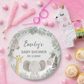 ワイルドワンサファリベイビーシャワージャングル動物 ペーパープレート (パーティー)