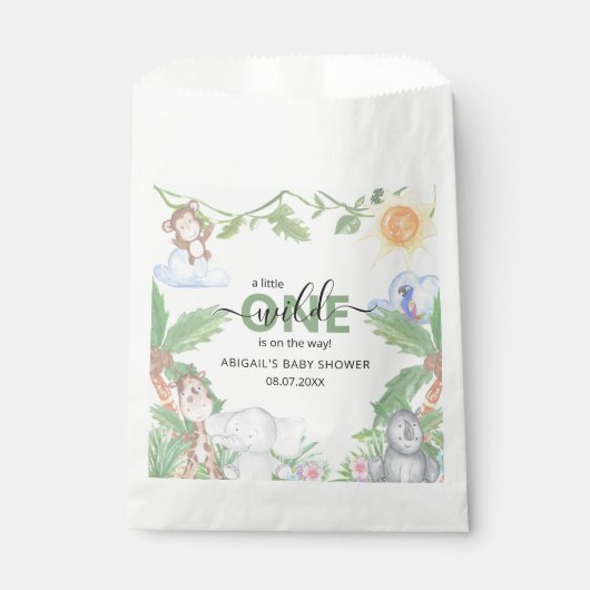 ワイルドワンサファリベイビーシャワーナプキン フェイバーバッグ (正面)
