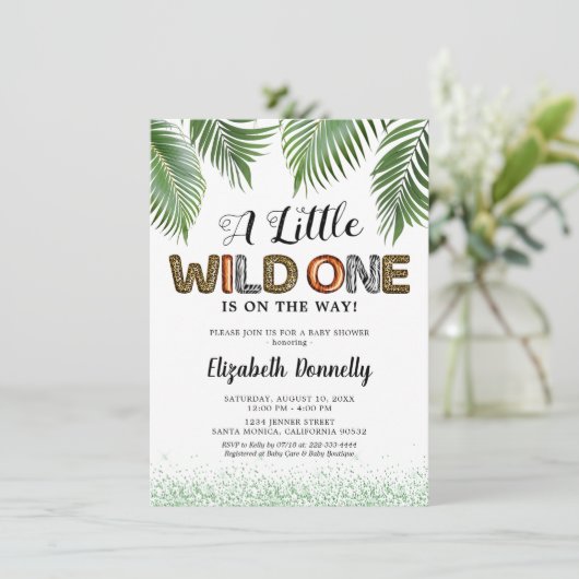 ワイルドワンサファリベイビーシャワー 招待状 (スタンド正面)