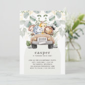 ワイルドワンサファリベビーアニマルズ1st誕生日パーティー 招待状 (スタンド正面)