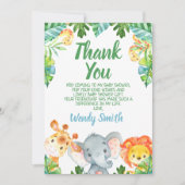 ワイルドワンサファリベビーシャワーサンキューカード 招待状 (正面)