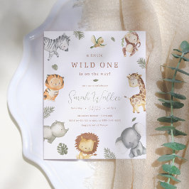 ワイルドワンサファリボーイバジェットベビーシャワー招待状