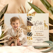 ワイルドワンサファリボーイ1st誕生日キリン写真 招待状