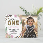 ワイルドワンサファリレオパード1st誕生日招待状 招待状 (スタンド正面)