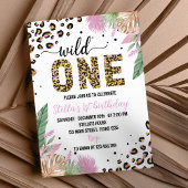 ワイルドワンサファリレオパード1st誕生日招待状 招待状