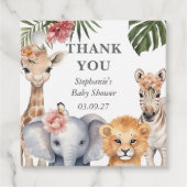 ワイルドワンサファリ動物かわいい赤ちゃん女の子シャワー フェイバータグ (正面)