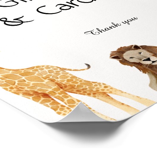 ワイルドワンサファリ動物のギフト&カードポスター ポスター (角)