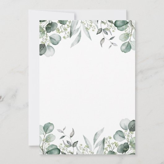 ワイルドワンサファリ動物の緑のベビーシャワー 招待状 (裏面)