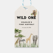 ワイルドワンサファリ動物の誕生日 ギフトタグ (正面)