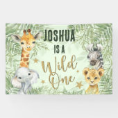 ワイルドワンサファリ動物ウェルカムバナー 横断幕 (横)