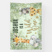 ワイルドワンサファリ動物ウェルカムバナー 横断幕 (縦)