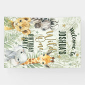 ワイルドワンサファリ動物ウェルカムバナー 横断幕 (横)