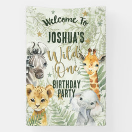 ワイルドワンサファリ動物ウェルカムバナー 横断幕